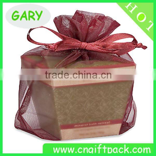 White Cosmetic Drawstring Organza Bag