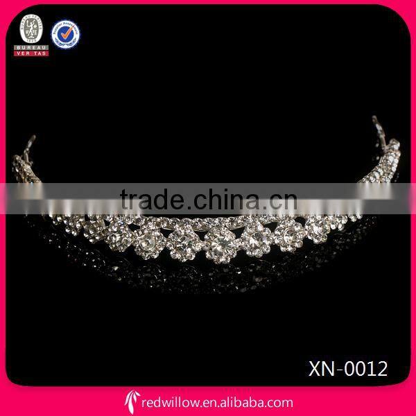 Classical USABride Silver Crystal Rhinestone Princess Tiara Crown Bridal Tiara