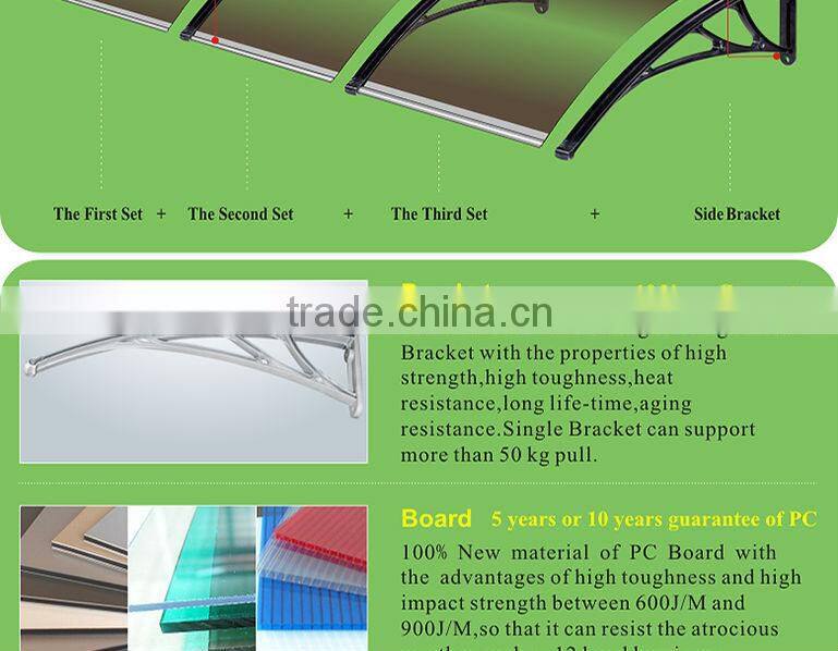 Hot sale Popular outdoor door window plastic polycarbonate awning patio cover materials