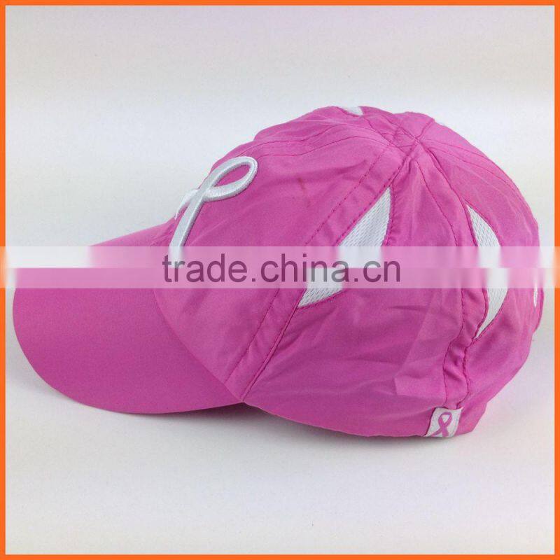 Pink Ribbon Breast Cancer Awareness Pink Embroidery Baseball Cap