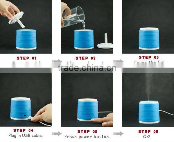 USB Mini Ultrasonic Humidifier Atomizer With Led Light