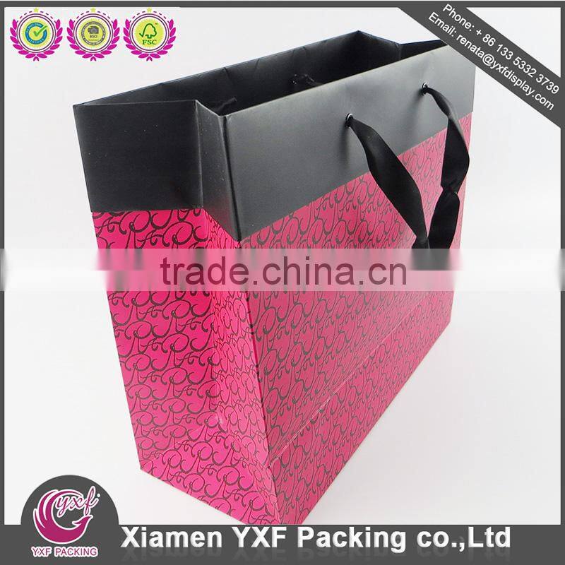 PP webbing Handle Bags Colored Kraft white reinforce paper Print Bag