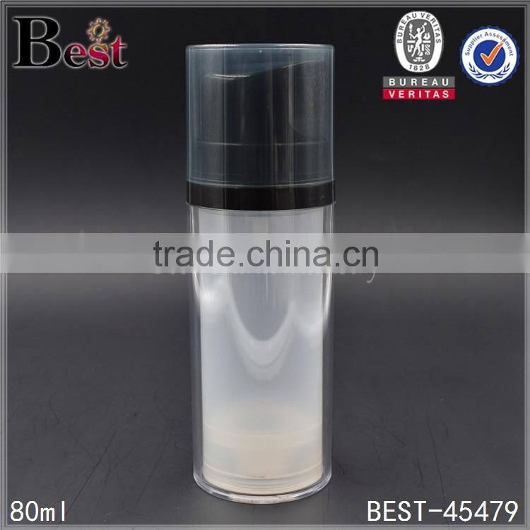 80ml skin care lotion airless bottles, cosmetic packaging airless pump bottles