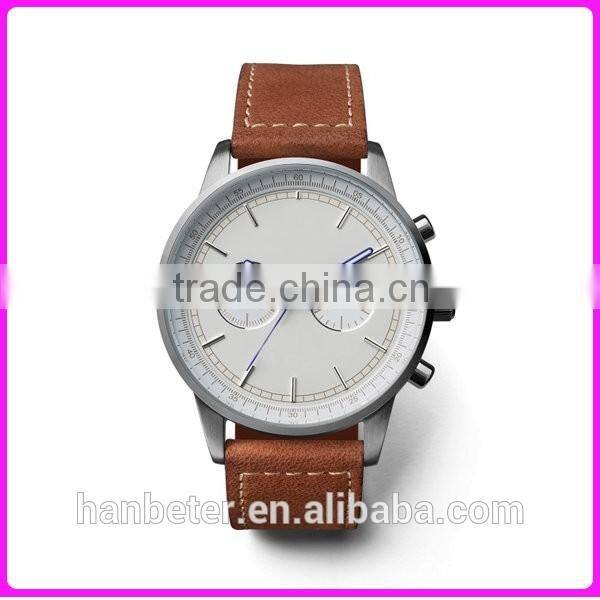 2016 top selling two sub dial chronograph watch stainless steel luxury men's watches