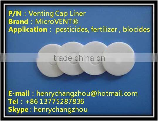 <MICROVENT> PE foam venting cap liner for pesticide