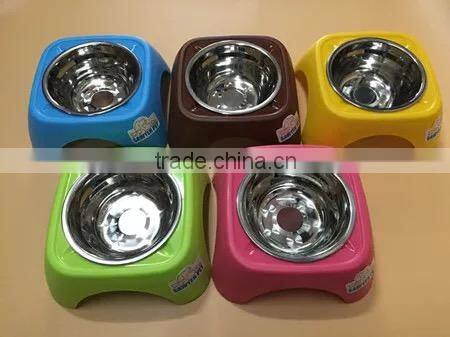 Medium-sized PP+Stainless steel Single Bowl-dog bowl & cat bowl & plastic bowl