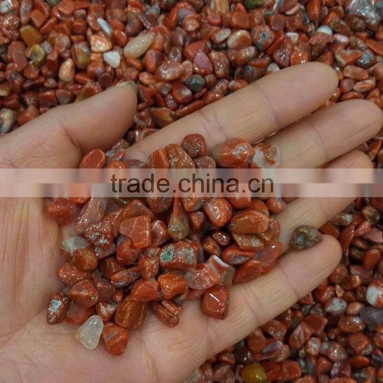 natural crystal gravel Southern red agate crushed tumbled stone red jade for home decor