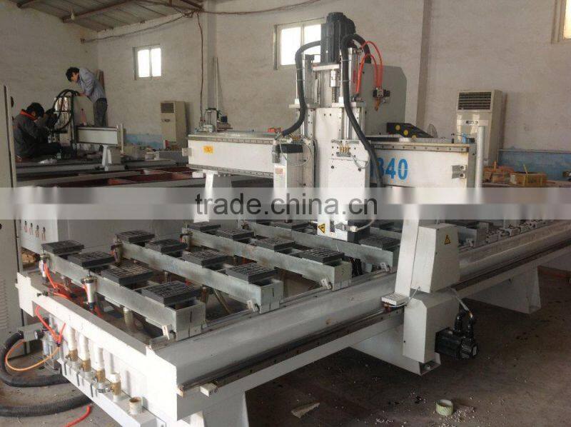 Vacuum table piece NC control two rotary spindle wood working cnc router