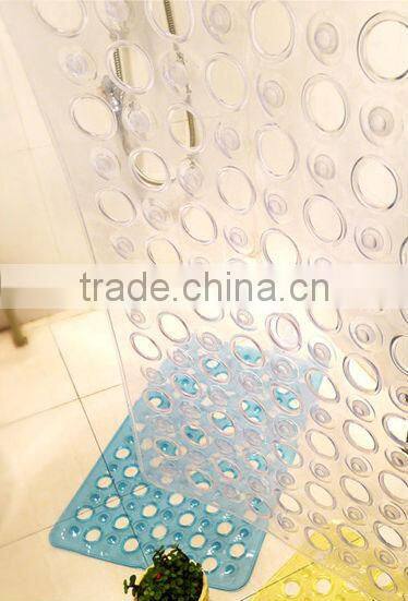 Transparent plastic bathtub mat with suction cup