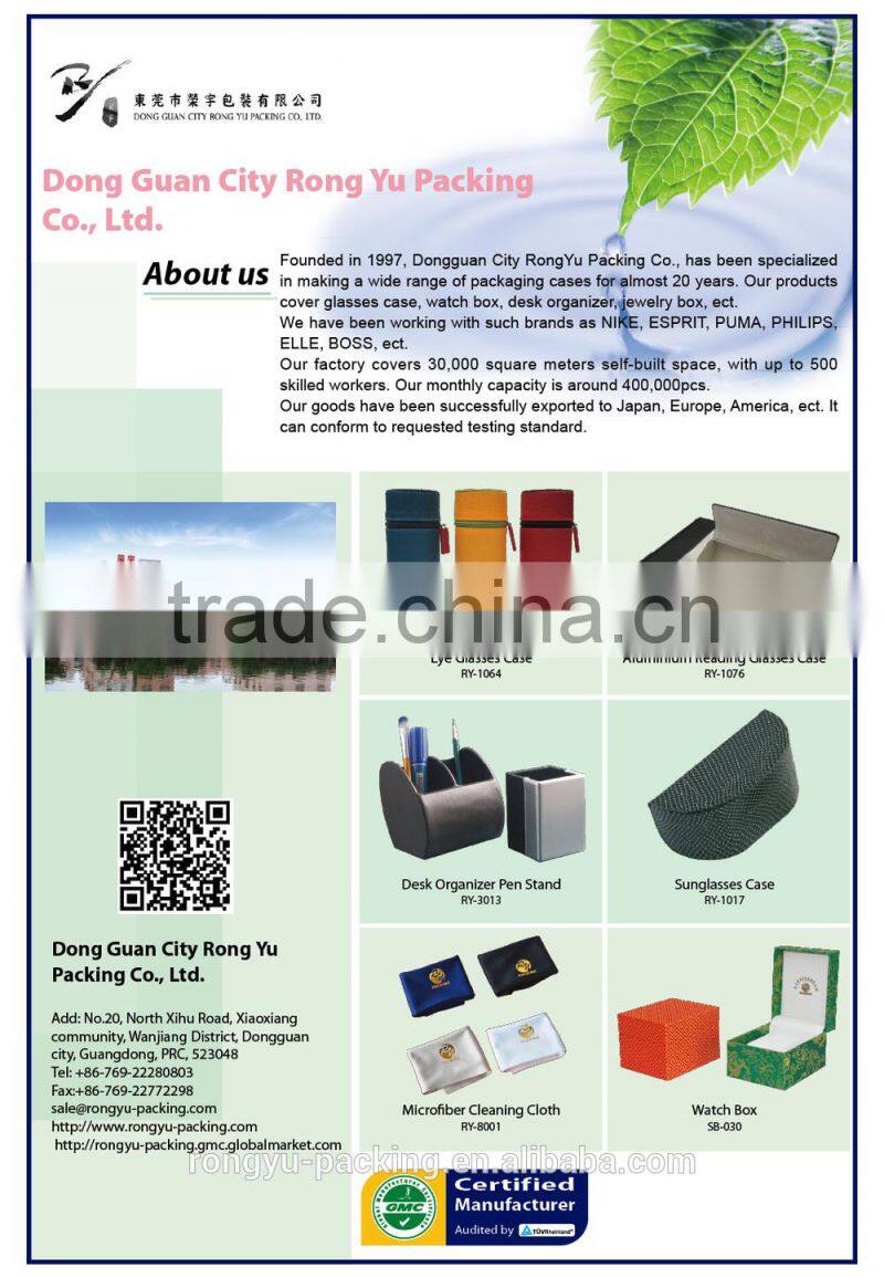 PU leather hand made aluminum reading glasses case