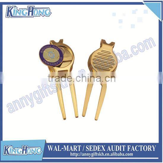 Blank golf divot tool with custom ball marker