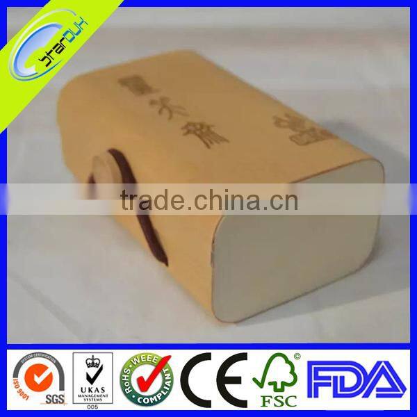 lightweight round wooden box with engrave logo
