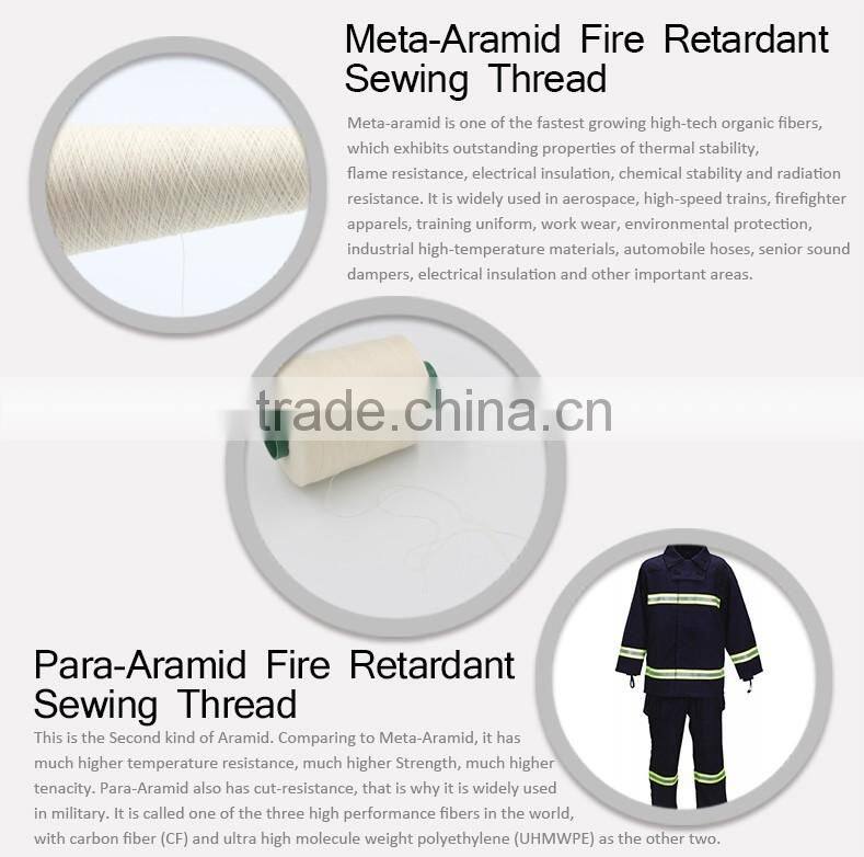 Meta-aramid sewing thread 20S/3 high strength and heat resistance feature