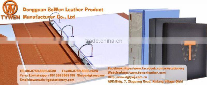 Dendritic pattern faux leather compendium with metal clip / multi-pocket document holder