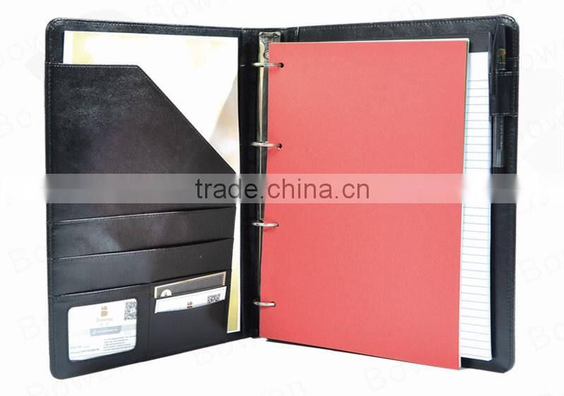 leather folder with card holder&A4 loose leaf folder&document folder
