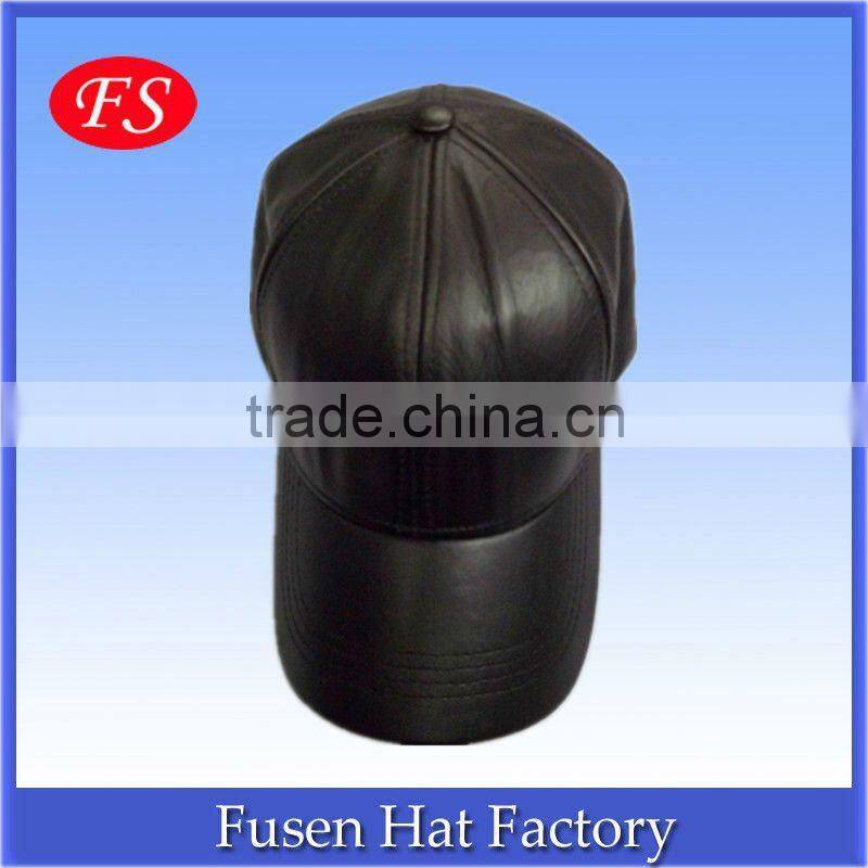 Black leather snapback cap black cap with nylon mesh
