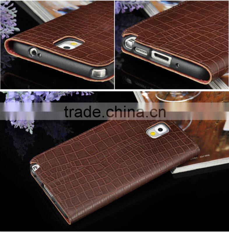 wholesale genuine leather case for samsung note 3/ case for cell phone