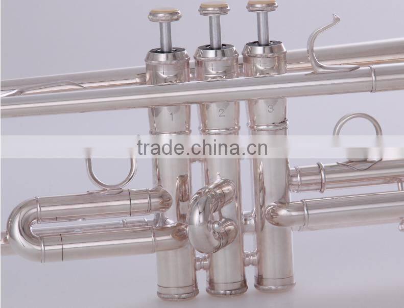silver plated trumpet cheap price brass body material