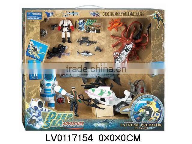 Funny deep sea animal toys ,plastic animal toy set