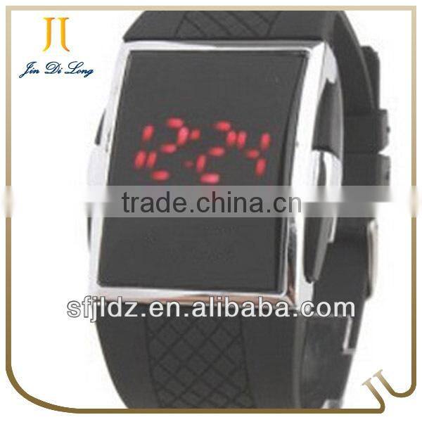 Black Fashion LED Silicone Electronic Watch Sport Watch Water Meter