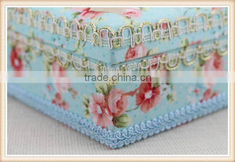 Flowers fabric design royal tissue box