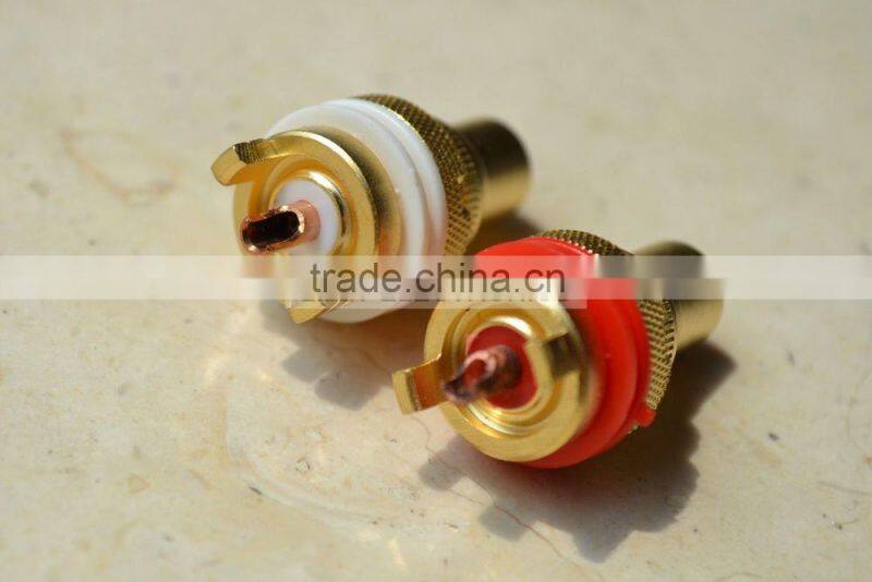 Terminal Copper 2x RCA Alluvial Gold Pre-amplifier Chassis DAC Audio Signal