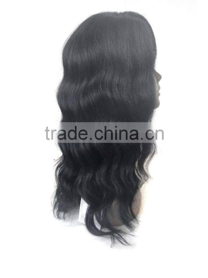 RGH5382 20inch 152g black color lose deep 100% brailian remy mono part 152g HUMAN HAIR LACE WIG