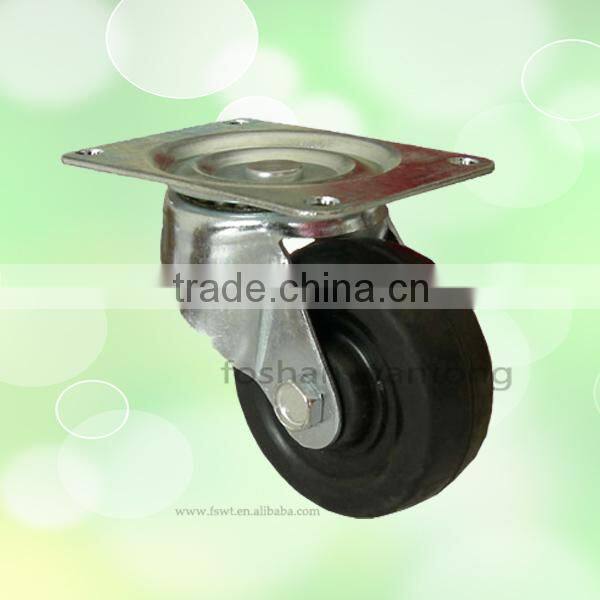 Hardware Top Plate 65mm Small Hard Rubber Caster