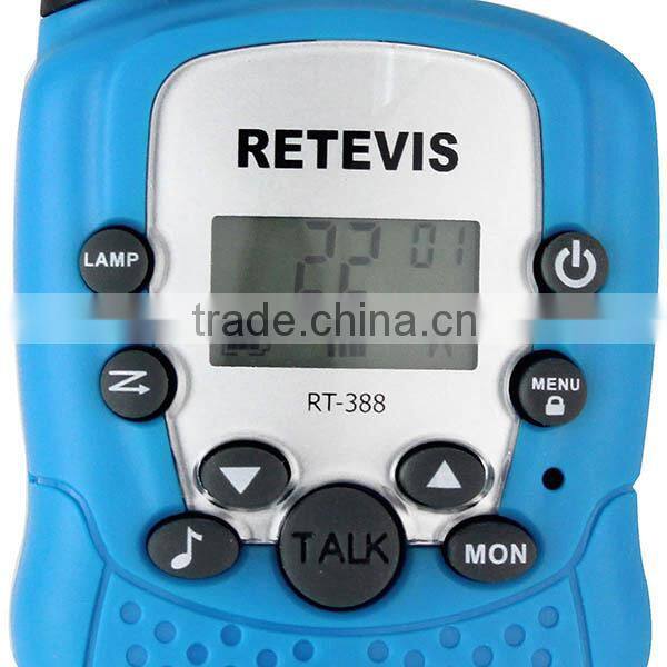 Retevis RT-388 ONE pair New Sky Blue UHF462.5625-467.7250MHz LCD Display Flashlight VOX walkie talkie for children