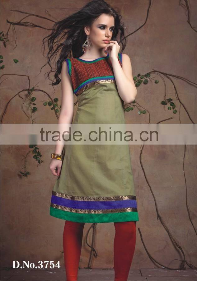 Indian Hand Block Printed Top Kurti Dress Ladies Women Kurta Blouse Shirt