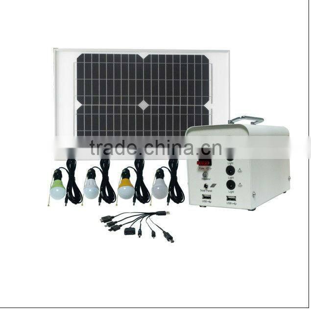 DC 10w led solar camping lantern with 4 pcs 3W led lights along with mobile charger with certificate CE ROSH FCC