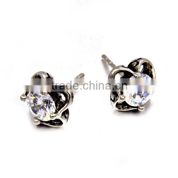 New arrival new style customzed earrings fashion big cz stud earrings