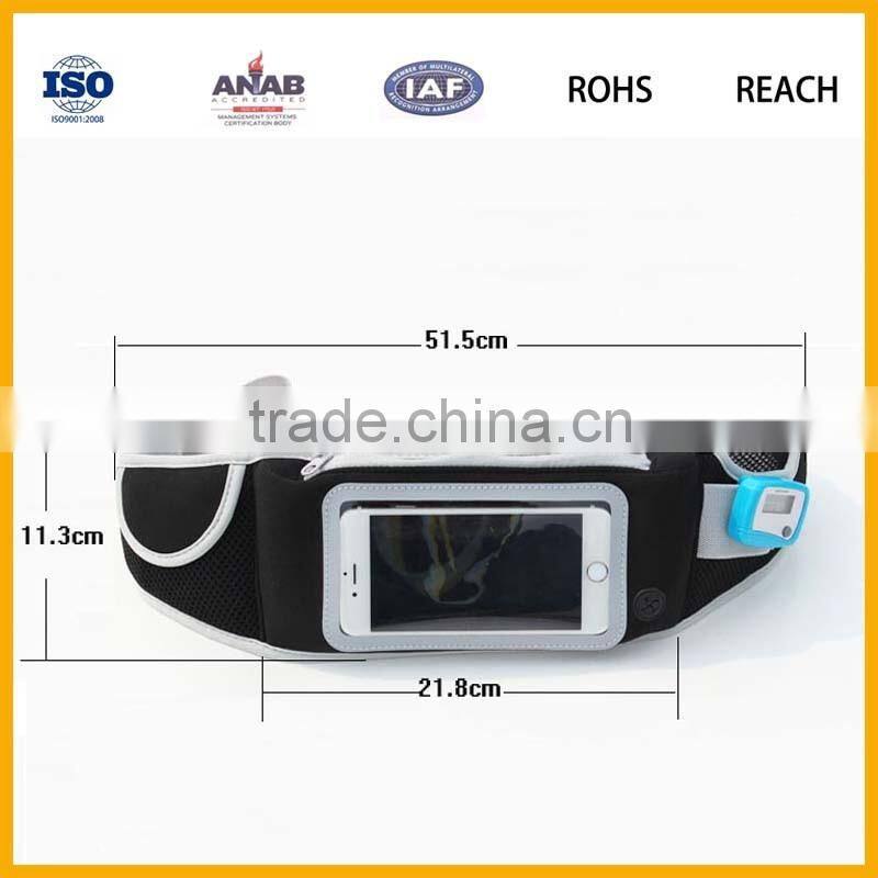 Sport running waist belt band with PVC pouches