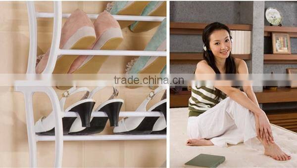 2015 hot sale iron space saving 21 pair shoe rack