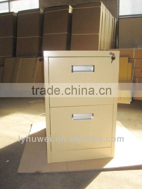 hand-clasping aluminum alloy 2 drawers metal drawer cabinets