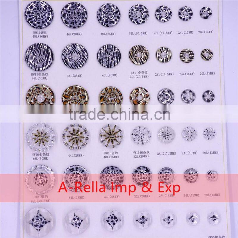 Buttons transparent for garments lady coat button