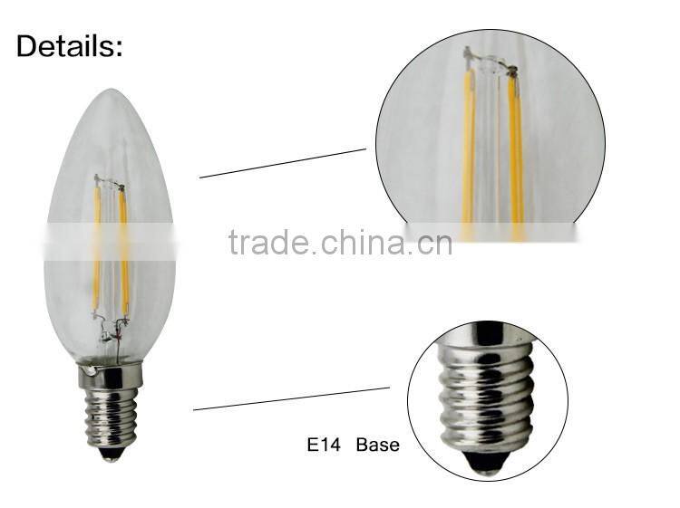 2014 NEW Product vintage lighting style 2W 4W E27 C35 LED Filament bulb