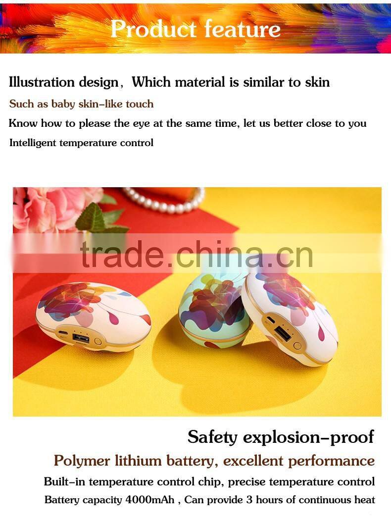 Little pea shape baby rechargeable hand warmer power bank with vibration function