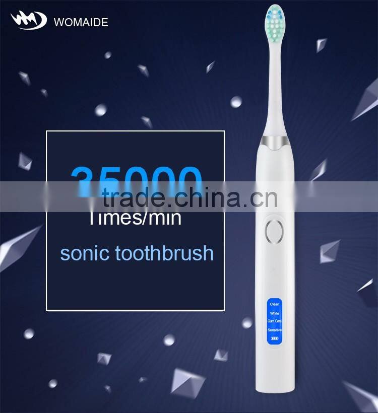 The Best Rated High Rotating Speed Battery chargeable LED Personalized Electric Toothbrush with Double Heads