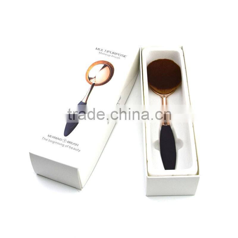 private label toothbrush shape single oval makeup brush beauty cosmetic