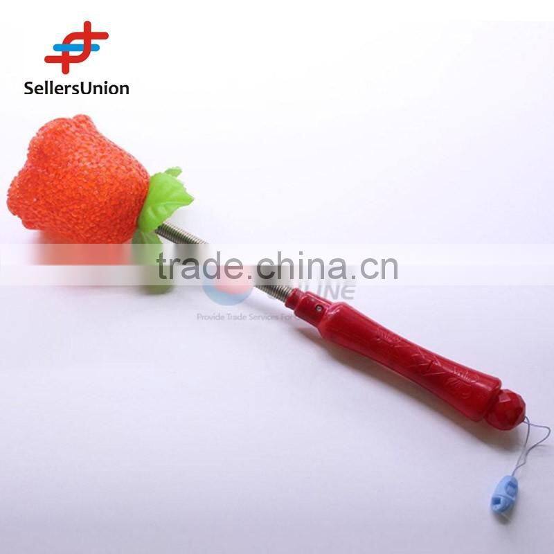 No.1 yiwu exporting commission cheap low price rose design flashing stick toy for children agent required