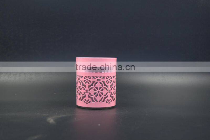 Pink Cutout coat screw lid glass canister