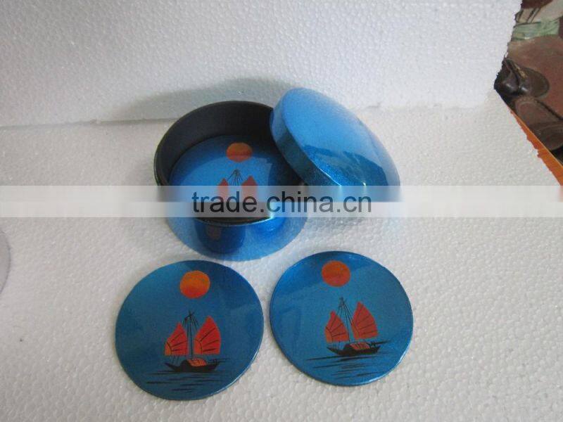 Lacquer box with 6 coasters for home or restaurant nice product from Vietnam