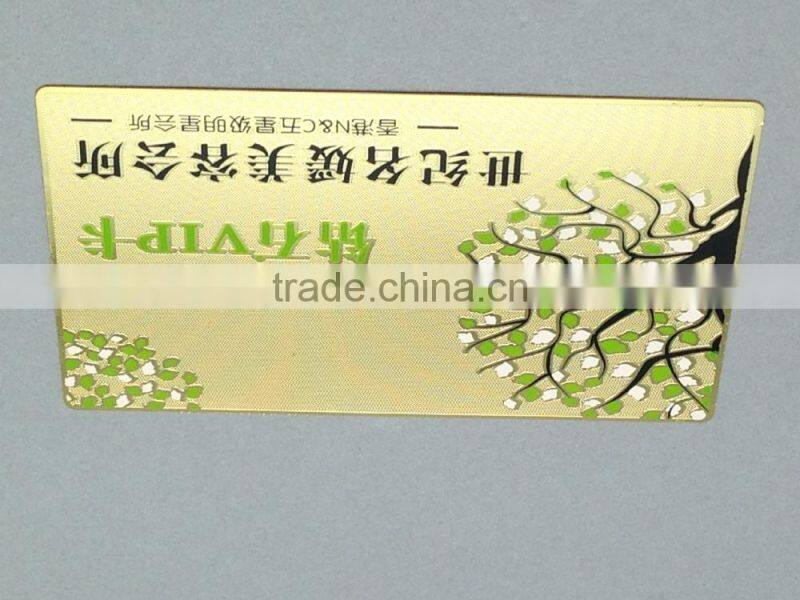 Engraved printing stainless steel metal card with top quality
