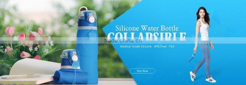 2017 New Silicone Foldable Water Bottle Gym Bottles Bike Water Bottles
