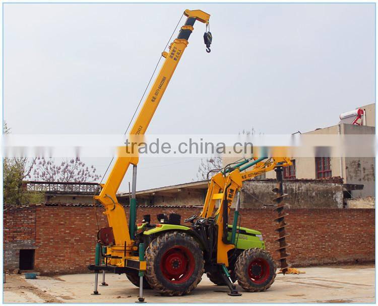 6m deepth hole digger hydraulic wheeled type