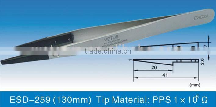 ESD-259 Fine Tips Replaceable Tip Stainless Steel Tweezers