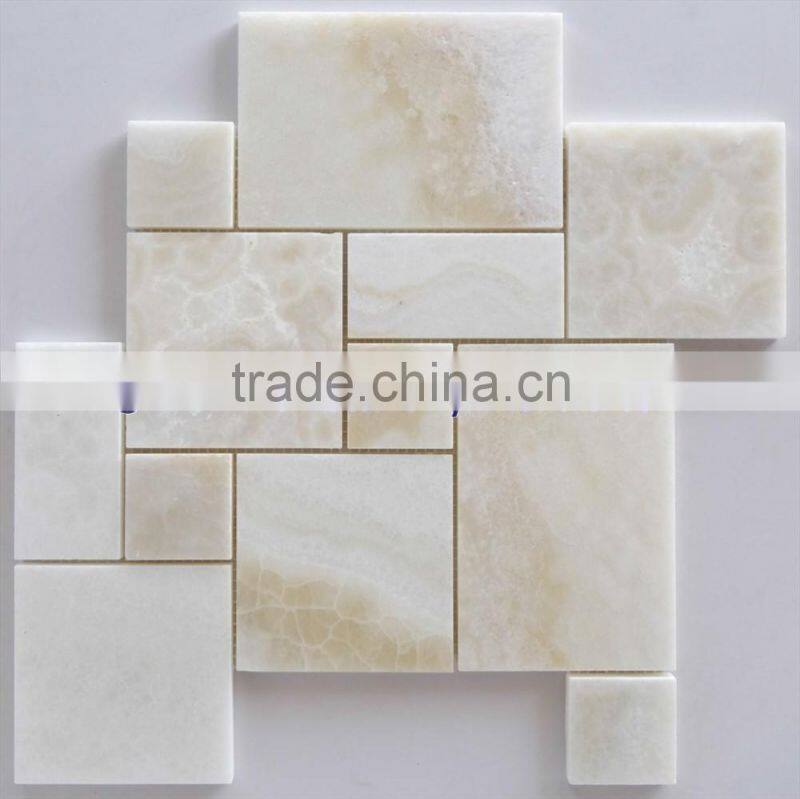Best selling Pure Natural WHITE ONYX MOSAIC TILES COLLECTIONS