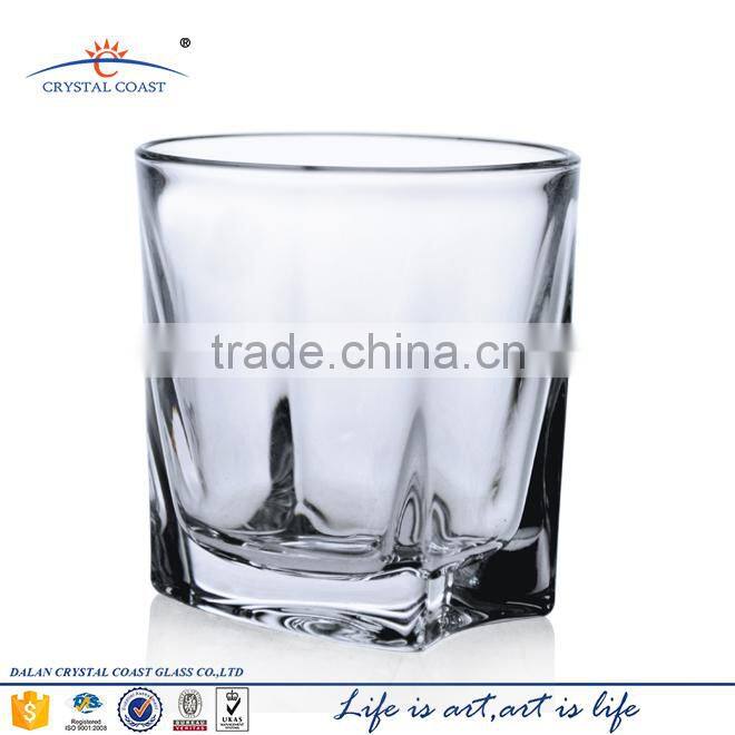 wholesale cube thick bottom drinking glass tumbler
