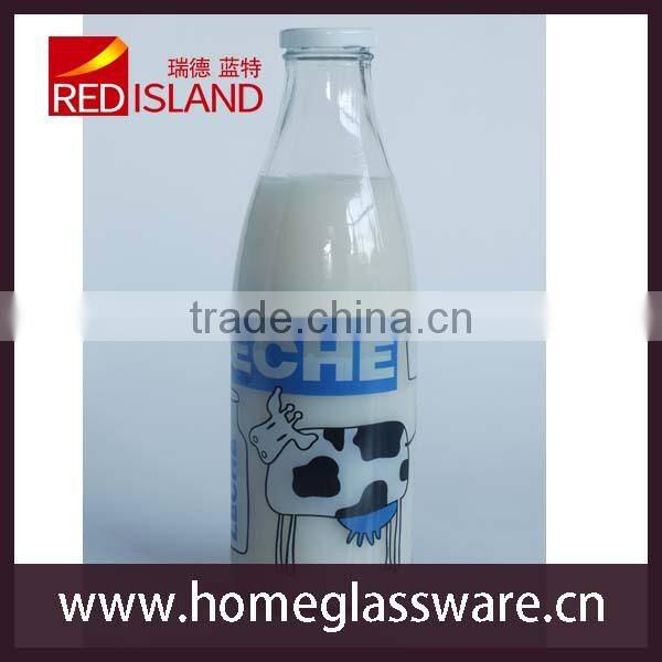 1L Glass milk sealed bottle